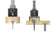 Amana Tool 55156 Carbide Tipped 82 Degree Countersink with Tapered Drill and Adjustable Depth Stop with No-Thrust BB 3/8 D x 5/64 Drill D x 1/4 Inch Quick Release Hex SHK