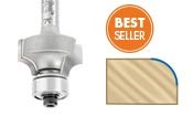 Amana Tool 49548 Carbide Tipped 4 Flute Corner Rounding/Beading 3/8 R x 1-3/8 D x 5/8 CH x 1/4 Inch SHK w/Lower Ball Bearing Router Bit