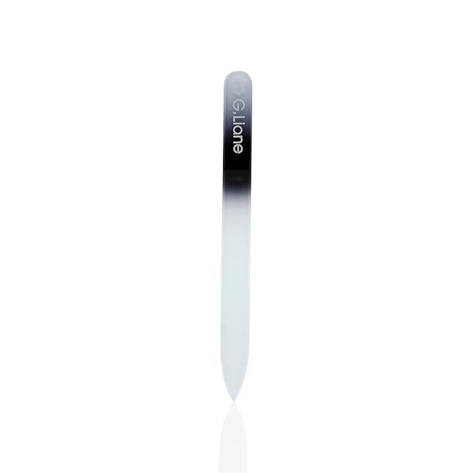 Crystal Nail File–Professional Double Sided Glass Fingernail Files with Case,Manicure for Natural Acrylic Gels Nails,Manicure Tools for Home and Salon(Rainbow Black)