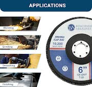 Benchmark Abrasives 6" x 7/8" Premium High Density Jumbo Zirconia Type 29 Flap Discs for Angle Grinder, 6 Inch Sanding Discs, Finishing, Deburring, Rust Removal - (10 Pack) 120 Grit