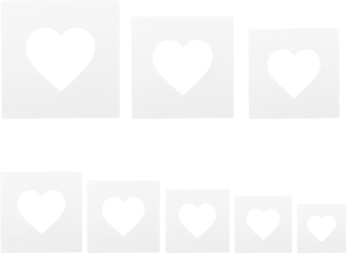 8 PCS Large Heart Stencil, Heart Stencils Different Sizes, Hearts Template by ZTEOFO