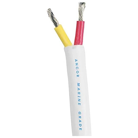 Ancor Marine Grade Products 126710 Safety Duplex Cable, 16/2 AWG (2 x 1mm2), Round - 100ft,Red/Yellow