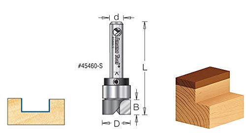 Amana Tool - 45462-S Carbide Tipped Flush Trim Plunge Template 5/8 Dia x 1/4" Sh