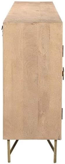 Chateau 6-Door Carved Solid Wood Sideboard in Beige - Image 6