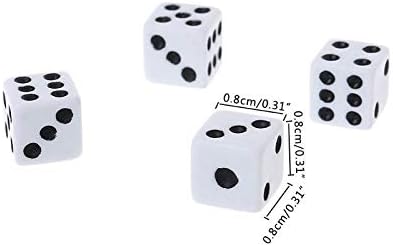 100Pcs 8mm White Dice, Adult Game Dice - Image 3