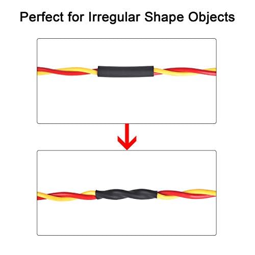 XHF UL Listed 225 Pcs Length 3.45" 3:1 Waterproof Heat Shrink Tubing Kit Marine Grade Adhesive Lined Heat Shrink Tube, Insulation Sealing Oil-Proof Wear-Resistant Black