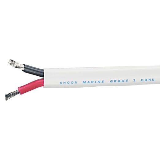 Ancor Marine Grade Products 121925 Duplex Cable, 18/2 AWG (2 x 0.8mm2), Flat - 250ft, Black/Red