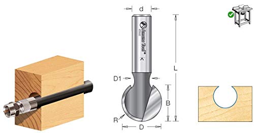 Amana Tool - 45964 Carbide Tipped Ball End 3/8 Radius x 11/16 Dia x 1/2 Shank