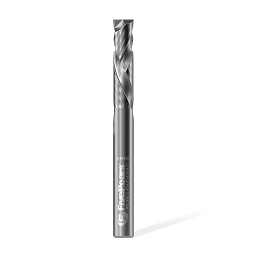 FivePears Up&Down Cut Compression Spiral Router Bit for CNC, 1/4" Cutting Diameter, 1" Cutting Length, 1/4 inch Shank, Carbide End Mill Router Bit for Wood Carving Engraving Grinding Grooving