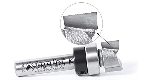 Amana Tool - 45464-S Carbide Tipped Flush Trim Plunge Template 3/4 Dia x 1/4" Sh