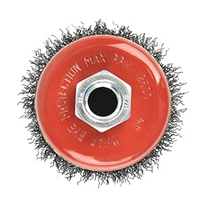 10PCS 3 Inch Carbon Steel Crimped Wire Wheel Cup Brush Set for Grinders, Coarse Crimped with 5/8-Inch-11 Threaded Arbor, Max RPM 12,500, Light-Duty Conditioning for Metal, Rust Removal, Abrasives