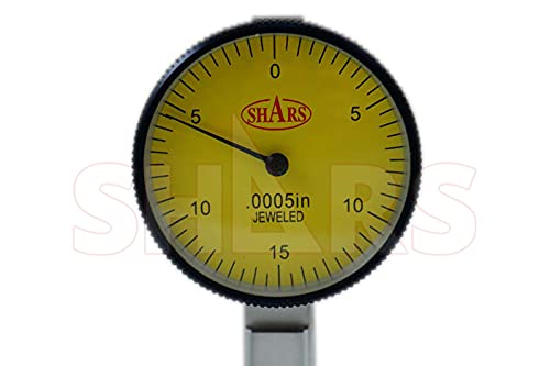 Shars .030" x .0005" Dial Test Indicator in Fitted Case,Yellow Face 303-3203Y P