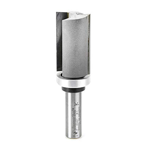 Amana Tool 45467 Carbide Tipped Flush Trim Plunge Template Router Bit 1 Inch Dia x 1-3/4 x 1/2 Shank with Upper Ball Bearing