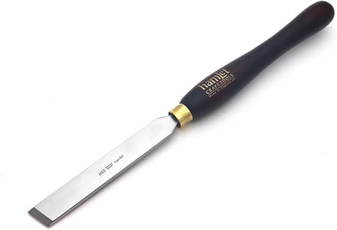 Rolled Edge Skew Chisel (HCT106) by Henry Taylor, 1" wide, 1/4" thick, M2 HSS, 16-3/4" Overall Length