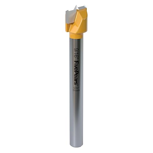 FivePears Forstner Drill Bit 5/16 inch Shank, 9/16 inch Cutting Diameter, Carbide Tipped Wood Hole Saw Auger Opener, Hole Opener Hinge Hole Cutter for Woodworking, Plastic, Plywood Products