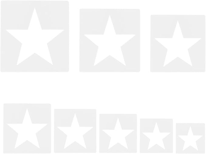 8 PCS Large Star Stencil, Star Stencils Different Sizes, Stars Template Stencil by ZTEOFO
