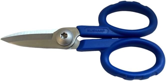 Elfcam® - 10 Pack Kevlar Fiber Optic Scissors, Super Multi Scissors Carbon Alloy Steel, Serrated Blade, Made by Nusharp, Set of 10