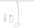 LED Desk Lamp for Office Dorm Home - Eye Caring Desk Light with Timer, Remote Control 24W 5 Color Brightest Dual Screen Computer Monitor Gooseneck Dimmable Table lamp with Anti-Glare Cover Base