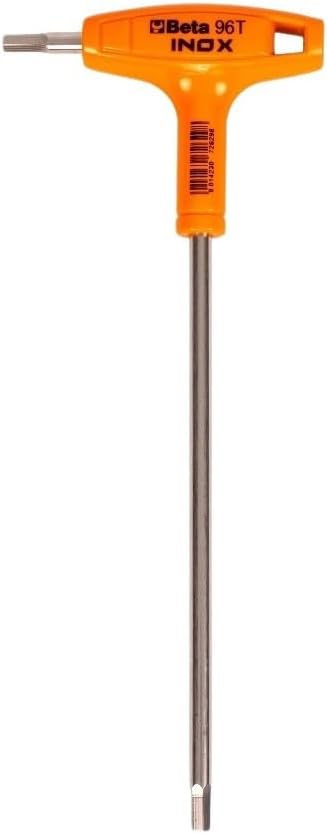 Beta 96TINOX Set of 8 Stainless Steel High Torque T-Handle Hex Key Allen Wrench, Metric 2.5mm, 10mm