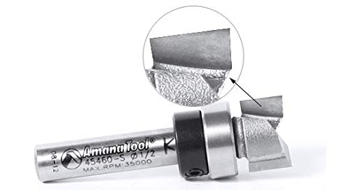 Amana Tool - 45464-S Carbide Tipped Flush Trim Plunge Template 3/4 Dia x 1/4" Sh