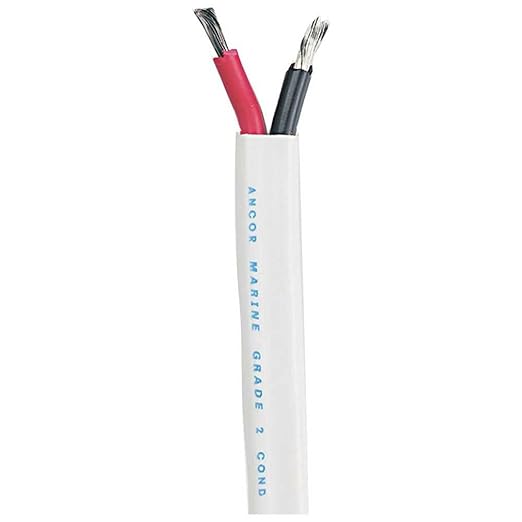 Ancor 121510 Duplex Cable, 14/2 AWG (2 x 2mm2), Flat - 100ft, Black/Red