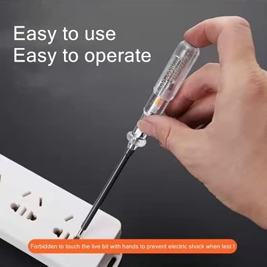 Fielect 10pcs Circuit Tester, Voltage Tester Pen Screwdriver Electric Test Detector, Slotted Screwdriver Test Pen 100-500V