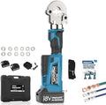 SWANSOFT Electric Hydraulic Crimping Tool,6Ton 6AWG-600MCM Rechargeable Hydraulic Crimper for Cu/Al Terminal, Crimp 20000 Times Wire Cable Lug Crimping Tool Kit (300B)