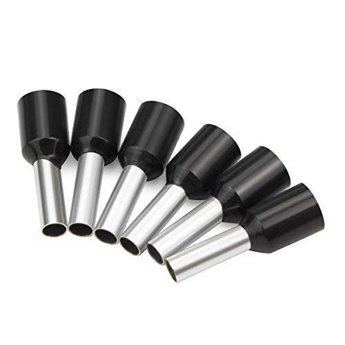 XHF 1000 PCS AWG 24/0.34mm² Wire Ferrules Insulated Copper Crimp Connectors, Crimp Pin Cord End Terminals Black