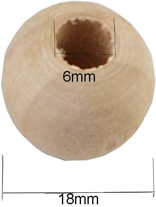 100pcs DIY 18mm Natural Wood Beads Unfinished Round Wooden Loose Spacer Beads - Image 7