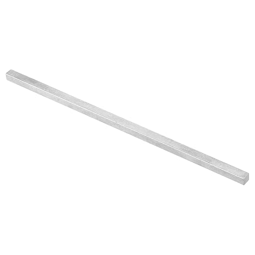 uxcell Square Steel Key Stock, 3/8" x 3/8" x 12" Cold-Drawn 45# Steel Bars Precision Key Stock for Gearbox Coupling, Silver Tone