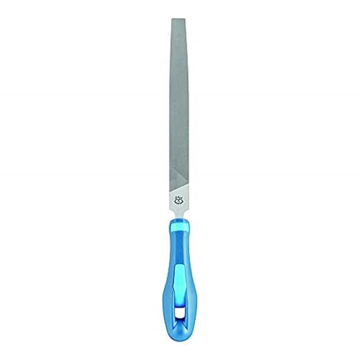 PFERD 10" Flat File - Second Cut with Handle for Metalwork and Deburring, Durable Steel Hand Tool