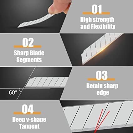 MulWark 100PC 9MM Snap Off 60 Degree Utility Knife Replacement Blades - Image 2