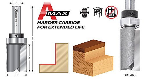 Amana Tool 45463-S Carbide Tipped Flush Trim Plunge Template Router Bit 3/4 Dia x 3/4 Inch x 1/2 Shank with Upper Ball Bearing
