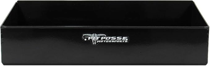 Pit Posse 563BK Oil Shelf Caddy Six Bottle Rack Holder- Made in USA - Holds 6 Quarts of Automotive Motor Engine Oil - Enclosed Race Trailer Shop Garage Aluminum Storage Organizer (Black)