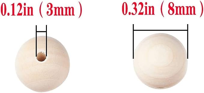 300Pcs 8mm Wooden Spacer Beads - Image 2