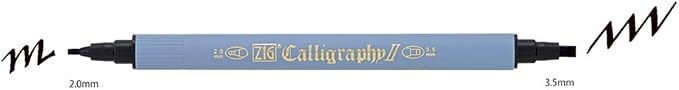 Kuretake ZIG Calligraphy Pens, 2mm. 3.5mm Dual Tip Markers, AP-Certified - Image 4
