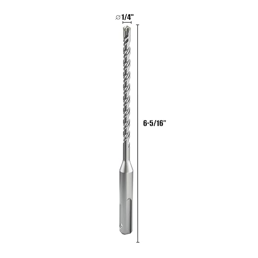 CSOOM SDS Plus Rotary Hammer Drill Bit 7/32"x6.3", Professional Concrete Drill Bit for Concrete, Brick, Stone and Cement Walls