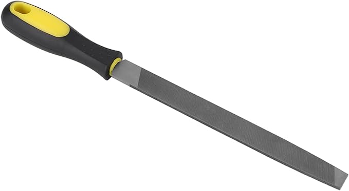 8 Inch Flat File, Flat Mill File Second File, Metal File for Sharpening, Carbon Steel File with Handle, Single Texture, Ideal for Metal, Steel, Copper, Aluminum