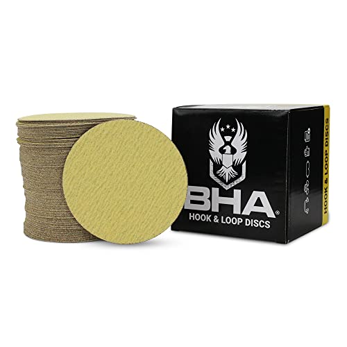 BHA 5" Inch No Hole Hook and Loop Sanding Discs for Orbital DA Sanders - 100 Pack (400 Grit)