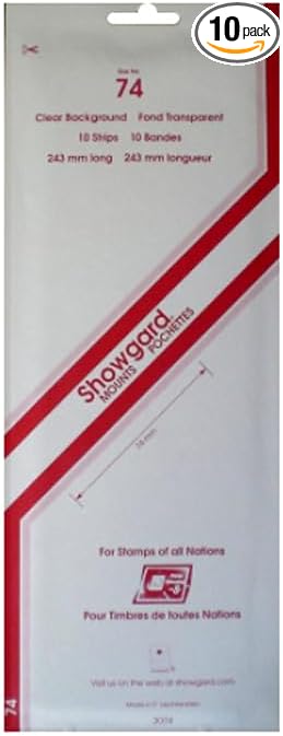 Strip Style Stamp Mounts Size 74 Clear by Showgard