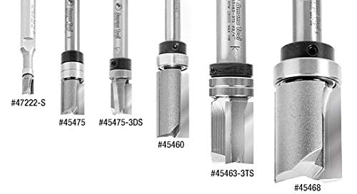Amana Tool 45551 Carbide Tipped Flush Trim Plunge Template Router Bit 1-1/8 Dia x 2 Inch x 1/2 Shank with Upper Ball Bearing
