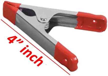 Wideskall® 4" inch Metal Spring Clamps w/Red PVC Coated Handle and Tips (Pack of 40)