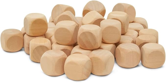 Blank Dice 5/8 inch x 5/8 inch, Small Wooden Craft Cubes by Woodpeckers