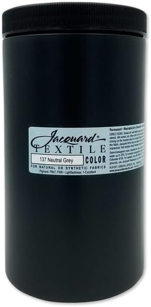 Jacquard Fabric Paint for Clothes - 32 Oz Textile Color - Neutral Grey - Leaves by Jacquard