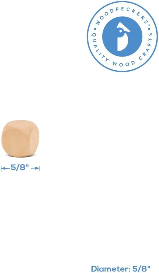 Blank Wooden Dice for Crafting and Games, 5/8 Inch Wood Blocks for Crafts - Image 4