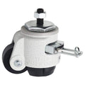 2' Retractable Leveling Caster with Ratcheting and Stemless | Nylon Wheel and NBR Pad | Ivory Color | 550 LBS Load Capacity | Single Caster