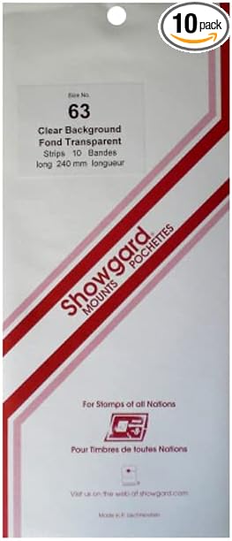 Strip Style Stamp Mounts Size 63 Clear by Showgard