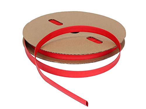 Kable Kontrol Heat Shrink Tubing - 1/2” Inch - 100' Ft Long, Red Polyolefin - 2:1 Industrial Shrink Tube & Cable Sleeve for Electrical Wire Insulation - Rated for 600 V
