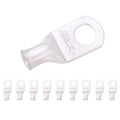 SELTERM 10pcs 6 AWG-5/16 Stud (Wide Pad) Tinned Copper Wire Lugs, Heavy Duty Battery Cable Ends,6 Gauge Ring Terminals, UL Battery Lugs Marine Grade Copper Eyelets Battery Terminal Connectors