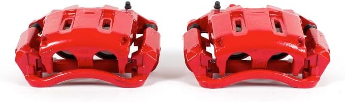 Power Stop Front S4996 Pair of High-Temp Red Powder Coated Calipers For Ford F-350 Super Duty 2005-2012, Ford F-450 Super Duty 2011-2012 [Model Specific]